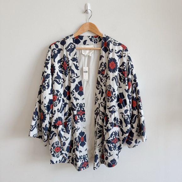 New! ANTHROPOLOGIE • Eleanor Kimono Jacket in Orange Morif - Picture 4 of 14